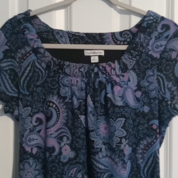 Croft & Barrow Navy Floral Blouse - Picture 3 of 6